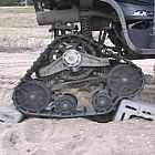 Litefoot ATV tracks on a quad showing suspension - Photo